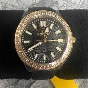 Invicta Celestial Women’s Watch 37mm Black Silicone Strap 50204 NEW IN BOX